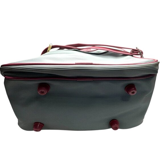 Vintage Zotos Travel Shoulder Bag With Mauve/Pink Trim & Adjustable Strap - Picture 9 of 13